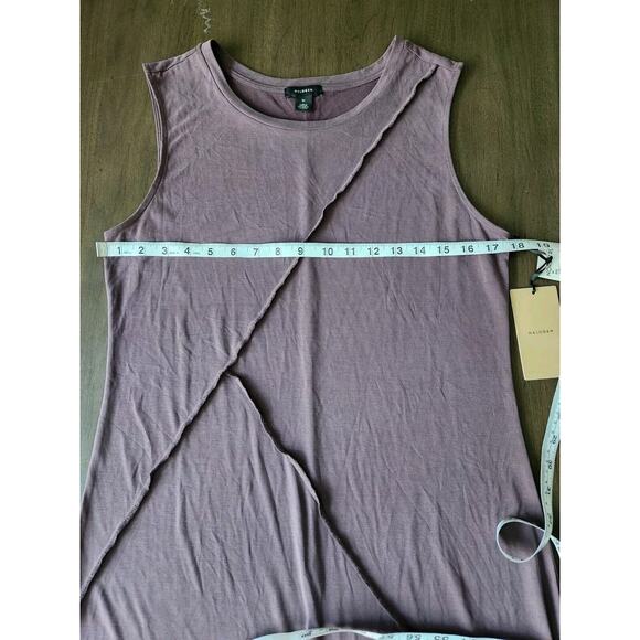 Halogen Exposed Seams Sleeveless Knit Dress Burgundy Fudge Medium NWT - Picture 5 of 10